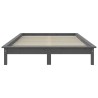 Cadre de lit sans matelas gris bois massif 