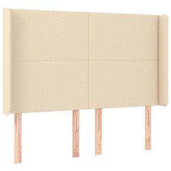 Tête de lit avec oreilles Crème 147x16x118/128 cm Tissu 