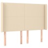 Tête de lit avec oreilles Crème 147x16x118/128 cm Tissu 