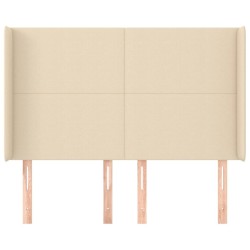 Tête de lit avec oreilles Crème 147x16x118/128 cm Tissu 