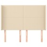 Tête de lit avec oreilles Crème 147x16x118/128 cm Tissu 