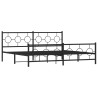 Cadre de lit métal sans matelas avec pied de lit noir 193x203cm 