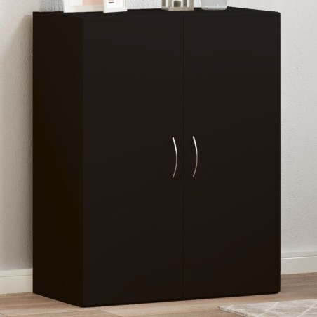 Armoire de classement noir 60x32x77,5 cm bois d'ingénierie 