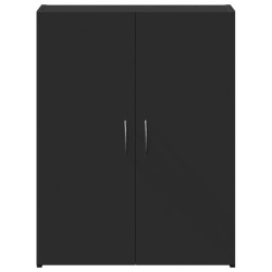 Armoire de classement noir 60x32x77,5 cm bois d'ingénierie 