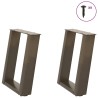 Pieds de table basse en U 2 pièces Acier naturel 28 x (42-43) cm Acier 