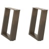 Pieds de table basse en U 2 pièces Acier naturel 28 x (42-43) cm Acier 
