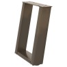Pieds de table basse en U 2 pièces Acier naturel 28 x (42-43) cm Acier 