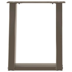 Pieds de table basse en U 2 pièces Acier naturel 28 x (42-43) cm Acier 
