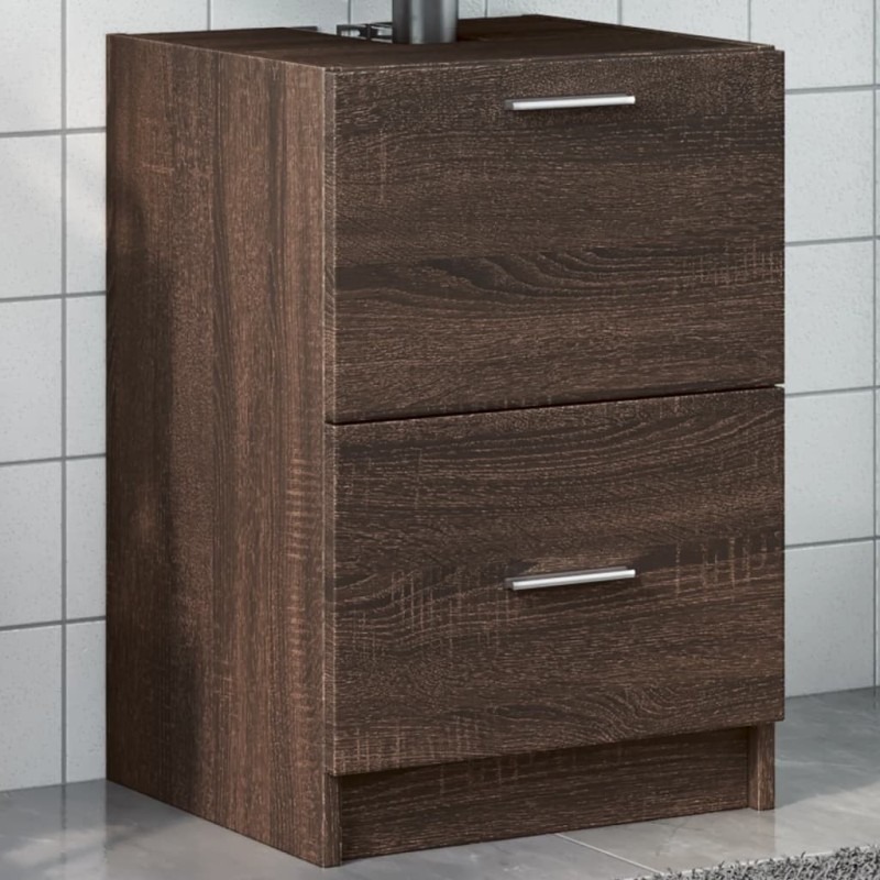 Meuble d'évier chêne marron 40x37x59 cm bois d'ingénierie 
