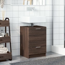 Meuble d'évier chêne marron 40x37x59 cm bois d'ingénierie 