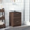 Meuble d'évier chêne marron 40x37x59 cm bois d'ingénierie 