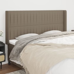 Tête de lit avec oreilles Taupe 163x16x118/128 cm Tissu 
