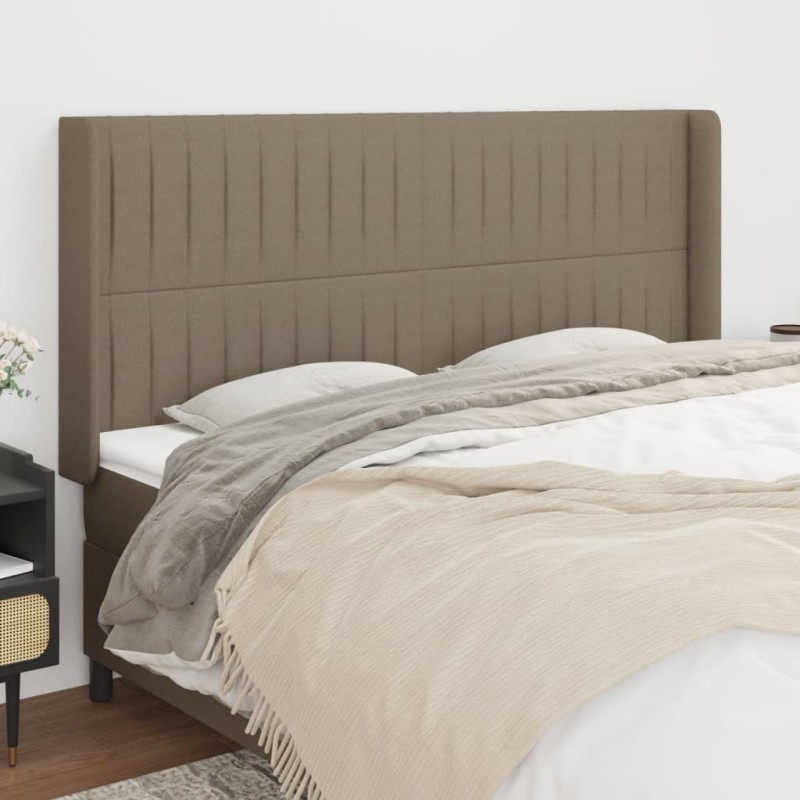 Tête de lit avec oreilles Taupe 163x16x118/128 cm Tissu 