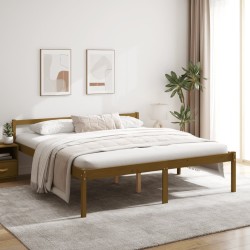 Lit pour personne âgée sans matelas 200x200 cm bois pin massif 