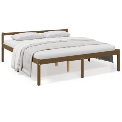 Lit pour personne âgée sans matelas 200x200 cm bois pin massif 