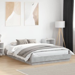Cadre de lit sans matelas gris béton 150x200 cm 