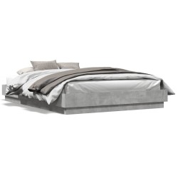 Cadre de lit sans matelas gris béton 150x200 cm 