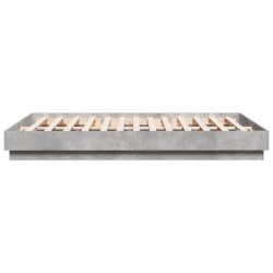 Cadre de lit sans matelas gris béton 150x200 cm 