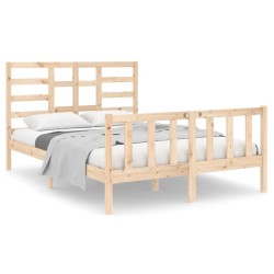 Cadre de lit sans matelas bois massif 135x190 cm 