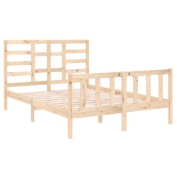 Cadre de lit sans matelas bois massif 135x190 cm 