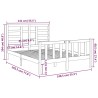 Cadre de lit sans matelas bois massif 135x190 cm 