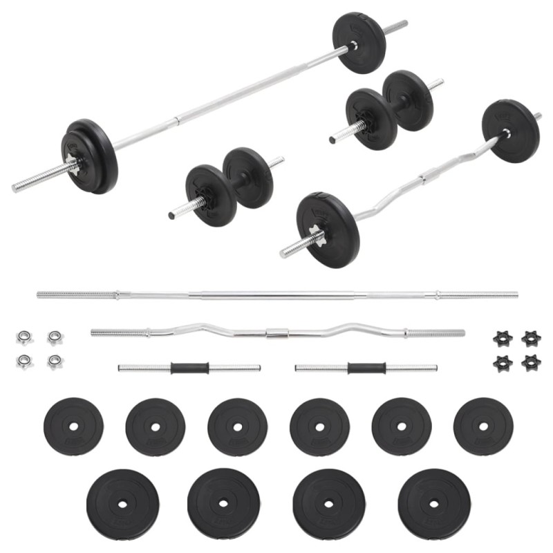 Ensemble d'haltères et de barres 30 kg 
