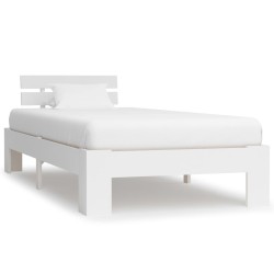 Cadre de lit sans matelas blanc bois de pin massif 100x200 cm 