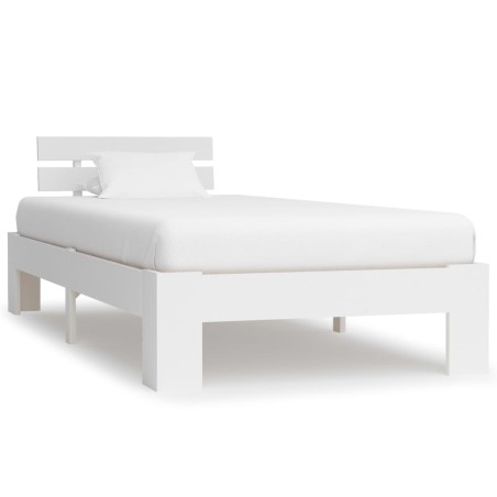 Cadre de lit sans matelas blanc bois de pin massif 100x200 cm 