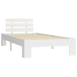 Cadre de lit sans matelas blanc bois de pin massif 100x200 cm 