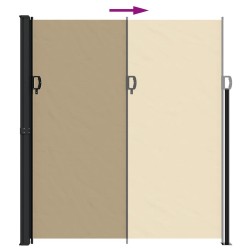 Auvent latéral rétractable beige 220x600 cm 