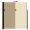 Auvent latéral rétractable beige 220x600 cm 
