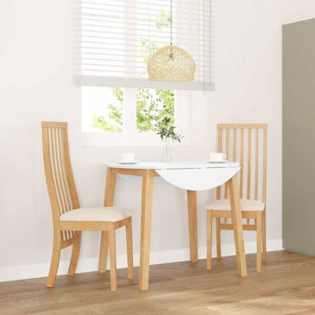 Chaises à manger coussins 2 pcs bois massif caoutchouc 
