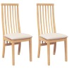 Chaises à manger coussins 2 pcs bois massif caoutchouc 