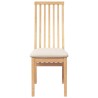 Chaises à manger coussins 2 pcs bois massif caoutchouc 