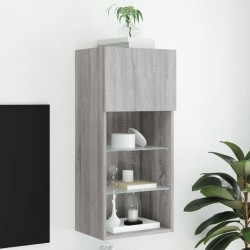 Meuble TV avec lumières LED sonoma gris 40,5x30x90 cm 