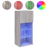 Meuble TV avec lumières LED sonoma gris 40,5x30x90 cm 