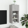 Meuble TV avec lumières LED sonoma gris 40,5x30x90 cm 