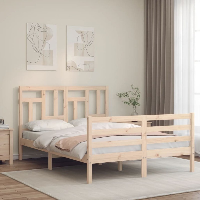 Cadre de lit sans matelas 140x200 cm bois massif 