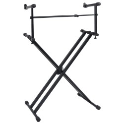 Support de clavier à double empattement et cadre en X Noir 