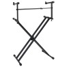 Support de clavier à double empattement et cadre en X Noir 