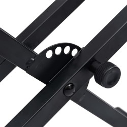 Support de clavier à double empattement et cadre en X Noir 