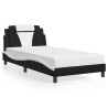 Cadre de lit sans matelas noir et blanc 100x200 cm similicuir 