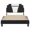 Cadre de lit sans matelas noir et blanc 100x200 cm similicuir 