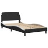 Cadre de lit sans matelas noir et blanc 100x200 cm similicuir 