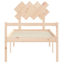 Lit pour personne âgée et tête de lit 90x200 cm bois massif 