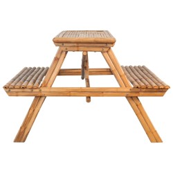 Table de pique-nique 115x115x81 cm Bambou 