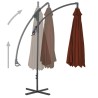 Parasol de jardin en porte-à-faux avec mât en acier terre cuite 
