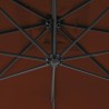 Parasol de jardin en porte-à-faux avec mât en acier terre cuite 