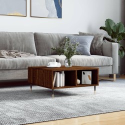 Table basse chêne marron 60x60x30 cm bois d'ingénierie 