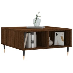 Table basse chêne marron 60x60x30 cm bois d'ingénierie 